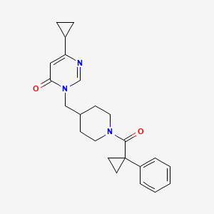 6-Cyclopropyl-3-{[1-(1-phenylcyclopropanecarbonyl)piperidin-4-yl]methyl}-3,4-dihydropyrimidin-4-one