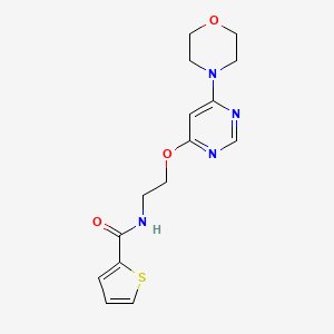 molecular formula C15H18N4O3S B2741204 N-(2-((6-吗啉基嘧啶-4-基)氧基)乙基)噻吩-2-羧酰胺 CAS No. 1209393-40-7