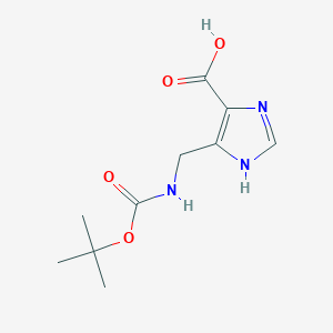 molecular formula C10H15N3O4 B2741214 5-[[(2-Methylpropan-2-yl)oxycarbonylamino]methyl]-1H-imidazole-4-carboxylic acid CAS No. 2138129-20-9