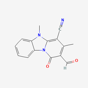 2-Formyl-3,5-dimethyl-1-oxopyrido[1,2-a]benzimidazole-4-carbonitrile