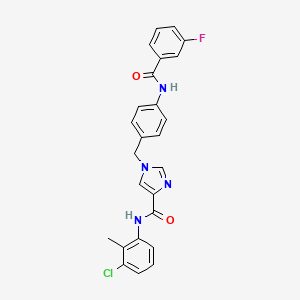 N-(3-chloro-2-methylphenyl)-1-(4-(3-fluorobenzamido)benzyl)-1H-imidazole-4-carboxamide