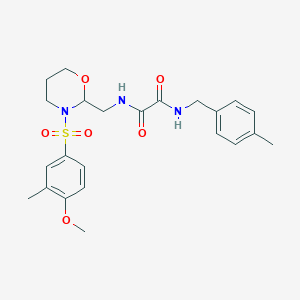 molecular formula C23H29N3O6S B2741222 N1-((3-((4-methoxy-3-methylphenyl)sulfonyl)-1,3-oxazinan-2-yl)methyl)-N2-(4-methylbenzyl)oxalamide CAS No. 872985-88-1