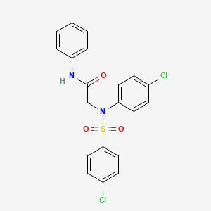 molecular formula C20H16Cl2N2O3S B2741228 2-{4-氯[(4-氯苯基)磺酰]苯胺基}-N-苯乙酰胺 CAS No. 337922-00-6