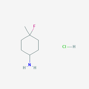 molecular formula C7H15ClFN B2741237 4-Fluoro-4-methylcyclohexan-1-amine hydrochloride CAS No. 2361595-27-7