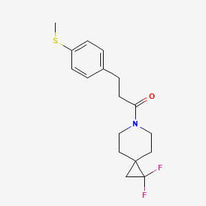 molecular formula C17H21F2NOS B2741243 1-(1,1-Difluoro-6-azaspiro[2.5]octan-6-yl)-3-(4-(methylthio)phenyl)propan-1-one CAS No. 2194844-57-8