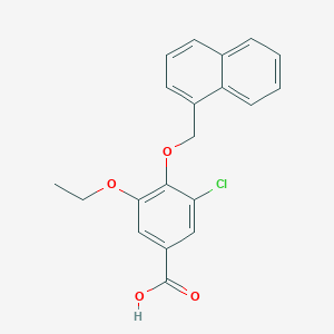 molecular formula C20H17ClO4 B2741244 3-chloro-5-ethoxy-4-(naphthalen-1-ylmethoxy)benzoic Acid CAS No. 938340-85-3