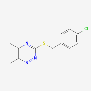 molecular formula C12H12ClN3S B2741246 4-Chlorobenzyl 5,6-dimethyl-1,2,4-triazin-3-yl sulfide CAS No. 860787-90-2