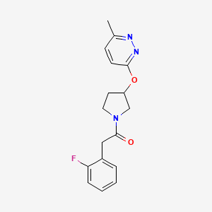 molecular formula C17H18FN3O2 B2741249 2-(2-Fluorophenyl)-1-(3-((6-methylpyridazin-3-yl)oxy)pyrrolidin-1-yl)ethanone CAS No. 2034581-45-6