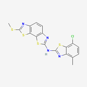 molecular formula C17H11ClN4S4 B2741261 N-(7-氯-4-甲基苯并[2,3-d]噻唑-2-基)-7-(甲硫基)苯并[1,2-d:4,3-d']双噻唑-2-胺 CAS No. 1286724-44-4