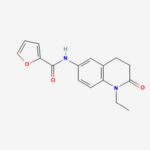 molecular formula C16H16N2O3 B2741265 N~2~-(1-乙基-2-氧代-1,2,3,4-四氢-6-喹啉基)-2-呋酰胺 CAS No. 921913-14-6