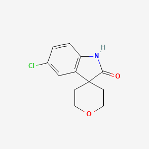 molecular formula C12H12ClNO2 B2741266 5-氯-1H-螺[吲哚-3,4'-氧杂环戊烷]-2-酮 CAS No. 156232-36-9