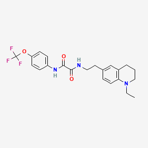molecular formula C22H24F3N3O3 B2741268 N1-(2-(1-ethyl-1,2,3,4-tetrahydroquinolin-6-yl)ethyl)-N2-(4-(trifluoromethoxy)phenyl)oxalamide CAS No. 955610-34-1