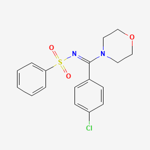 molecular formula C17H17ClN2O3S B2741271 (E)-N-((4-chlorophenyl)(morpholino)methylene)benzenesulfonamide CAS No. 17260-53-6