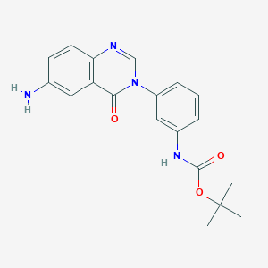 molecular formula C19H20N4O3 B2741274 Tert-butyl N-[3-(6-amino-4-oxoquinazolin-3-yl)phenyl]carbamate CAS No. 2243512-04-9