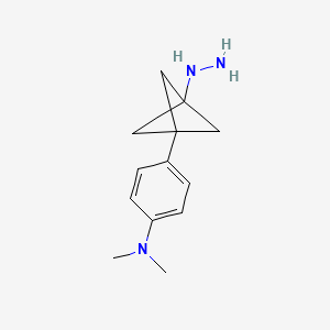 molecular formula C13H19N3 B2741284 4-(3-Hydrazinyl-1-bicyclo[1.1.1]pentanyl)-N,N-dimethylaniline CAS No. 2287340-41-2