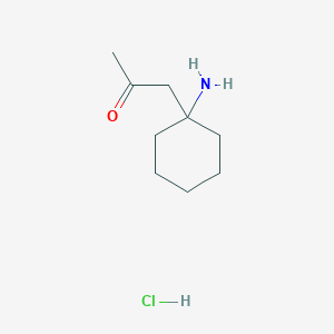 molecular formula C9H18ClNO B2741285 1-(1-氨基环己基)丙酮；盐酸盐 CAS No. 2377035-90-8