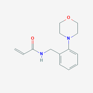 molecular formula C14H18N2O2 B2741293 N-[(2-Morpholin-4-ylphenyl)methyl]prop-2-enamide CAS No. 2179444-42-7