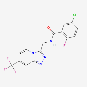 5-chloro-2-fluoro-N-((7-(trifluoromethyl)-[1,2,4]triazolo[4,3-a]pyridin-3-yl)methyl)benzamide