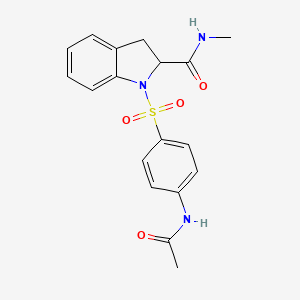 molecular formula C18H19N3O4S B2741306 1-((4-acetamidophenyl)sulfonyl)-N-methylindoline-2-carboxamide CAS No. 1103515-83-8