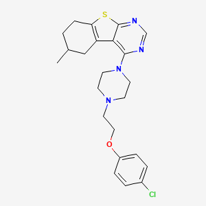 4-{4-[2-(4-Chlorophenoxy)ethyl]piperazin-1-yl}-6-methyl-5,6,7,8-tetrahydro[1]benzothieno[2,3-d]pyrimidine