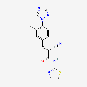 2-cyano-3-[3-methyl-4-(1H-1,2,4-triazol-1-yl)phenyl]-N-(1,3-thiazol-2-yl)prop-2-enamide