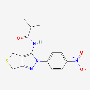 molecular formula C15H16N4O3S B2741325 N-(2-(4-硝基苯基)-4,6-二氢-2H-噻吩[3,4-c]吡唑-3-基)异丁酰胺 CAS No. 396723-40-3