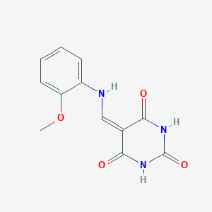 molecular formula C12H11N3O4 B274133 5-[(2-methoxyanilino)methylidene]-1,3-diazinane-2,4,6-trione 