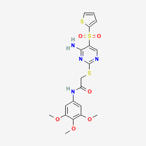 2-((4-amino-5-(thiophen-2-ylsulfonyl)pyrimidin-2-yl)thio)-N-(3,4,5-trimethoxyphenyl)acetamide
