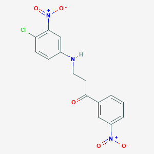 molecular formula C15H12ClN3O5 B2741335 3-(4-Chloro-3-nitroanilino)-1-(3-nitrophenyl)-1-propanone CAS No. 882748-65-4