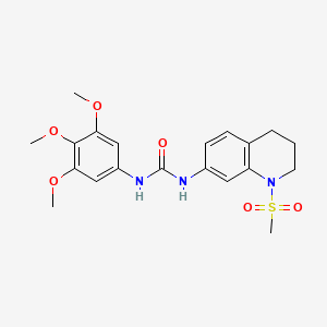 molecular formula C20H25N3O6S B2741339 1-(1-(Methylsulfonyl)-1,2,3,4-tetrahydroquinolin-7-yl)-3-(3,4,5-trimethoxyphenyl)urea CAS No. 1202993-95-0