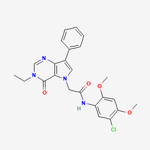 molecular formula C24H23ClN4O4 B2741342 N-(5-chloro-2,4-dimethoxyphenyl)-2-(3-ethyl-4-oxo-7-phenyl-3,4-dihydro-5H-pyrrolo[3,2-d]pyrimidin-5-yl)acetamide CAS No. 1251581-07-3
