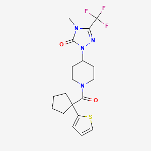 4-methyl-1-(1-(1-(thiophen-2-yl)cyclopentanecarbonyl)piperidin-4-yl)-3-(trifluoromethyl)-1H-1,2,4-triazol-5(4H)-one