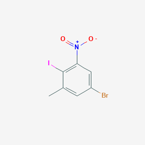 molecular formula C7H5BrINO2 B2741344 5-Bromo-2-iodo-1-methyl-3-nitro-benzene CAS No. 1160573-71-6
