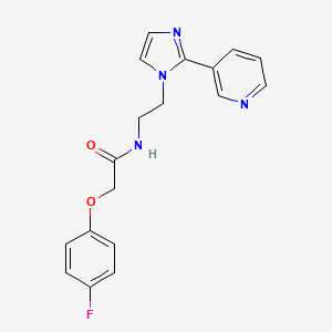 2-(4-fluorophenoxy)-N-(2-(2-(pyridin-3-yl)-1H-imidazol-1-yl)ethyl)acetamide