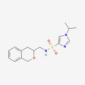 molecular formula C16H21N3O3S B2741378 N-(isochroman-3-ylmethyl)-1-isopropyl-1H-imidazole-4-sulfonamide CAS No. 2034205-08-6