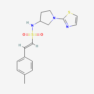 molecular formula C16H19N3O2S2 B2741383 (E)-N-(1-(thiazol-2-yl)pyrrolidin-3-yl)-2-(p-tolyl)ethenesulfonamide CAS No. 1798396-02-7