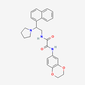 molecular formula C26H27N3O4 B2741397 N1-(2,3-二氢苯并[b][1,4]二氧杂环己-6-基)-N2-(2-(萘-1-基)-2-(吡咯-1-基)乙基)草酰胺 CAS No. 941872-02-2