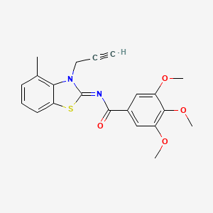 3,4,5-trimethoxy-N-(4-methyl-3-prop-2-ynyl-1,3-benzothiazol-2-ylidene)benzamide