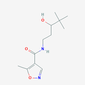molecular formula C12H20N2O3 B2741402 N-(3-羟基-4,4-二甲基戊基)-5-甲基异噁唑-4-甲酰胺 CAS No. 1448031-56-8