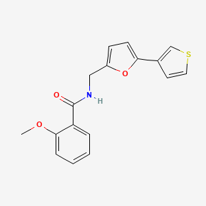molecular formula C17H15NO3S B2741417 2-methoxy-N-((5-(thiophen-3-yl)furan-2-yl)methyl)benzamide CAS No. 2034564-08-2