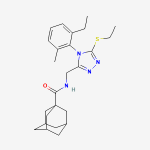 molecular formula C25H34N4OS B2741420 N-[[4-(2-ethyl-6-methylphenyl)-5-ethylsulfanyl-1,2,4-triazol-3-yl]methyl]adamantane-1-carboxamide CAS No. 476442-83-8