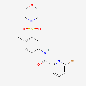 molecular formula C17H18BrN3O4S B2741430 6-bromo-N-[4-methyl-3-(morpholine-4-sulfonyl)phenyl]pyridine-2-carboxamide CAS No. 1427936-19-3