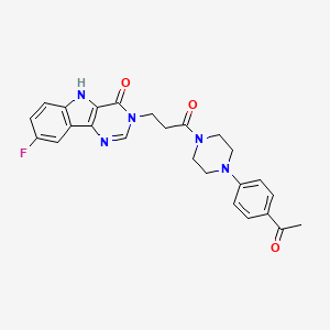 molecular formula C25H24FN5O3 B2741433 3-(3-(4-(4-乙酰苯基)哌嗪-1-基)-3-氧代丙基)-8-氟-3H-嘧啶并[5,4-b]吲哚-4(5H)-酮 CAS No. 1105200-99-4