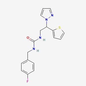 1-(2-(1H-pyrazol-1-yl)-2-(thiophen-2-yl)ethyl)-3-(4-fluorobenzyl)urea