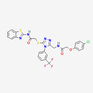 N-(benzo[d]thiazol-2-yl)-2-((5-((2-(4-chlorophenoxy)acetamido)methyl)-4-(3-(trifluoromethyl)phenyl)-4H-1,2,4-triazol-3-yl)thio)acetamide