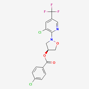 2-[3-Chloro-5-(trifluoromethyl)pyridin-2-yl]-1,2-oxazolidin-4-yl 4-chlorobenzoate