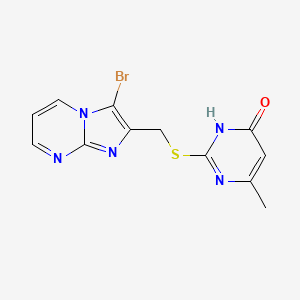 2-[(3-bromo-2-imidazo[1,2-a]pyrimidinyl)methylthio]-6-methyl-1H-pyrimidin-4-one