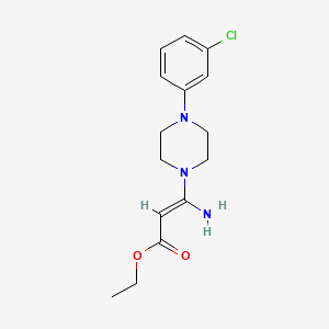 Ethyl 3-amino-3-[4-(3-chlorophenyl)piperazino]acrylate