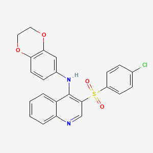 3-((4-chlorophenyl)sulfonyl)-N-(2,3-dihydrobenzo[b][1,4]dioxin-6-yl)quinolin-4-amine