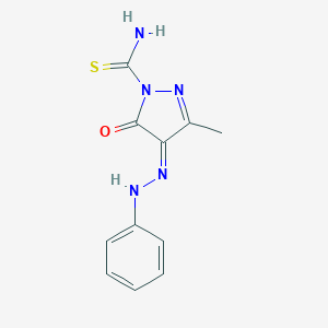 molecular formula C11H11N5OS B274147 (4Z)-3-methyl-5-oxo-4-(phenylhydrazinylidene)pyrazole-1-carbothioamide 